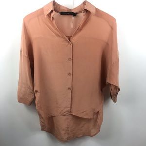 Stella & Jamie Silk Top Sz XS High Low Hem